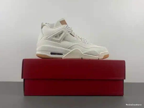 MaikeSneakers AO2571-100 x Air Jordan 'White' 4 Levi's 0323